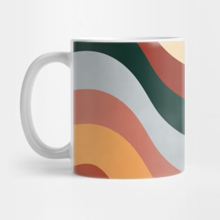 Abstract Line Art, Neutral Boho, Minimalist, Simple Wavy Curve Mug